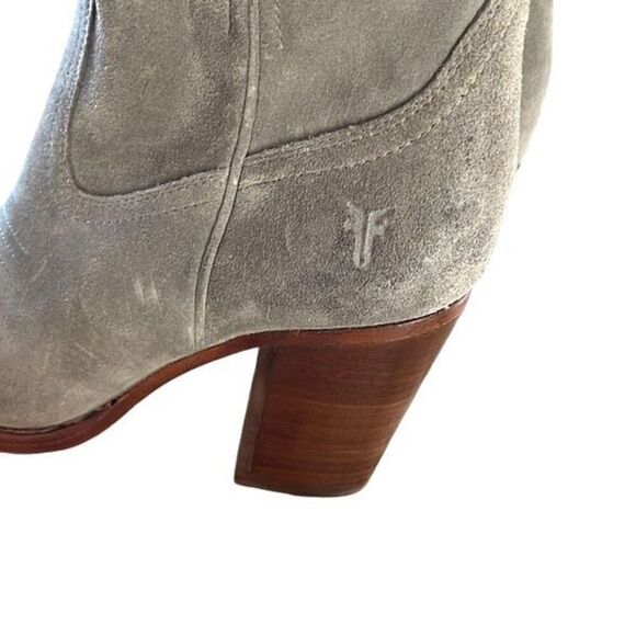 Frye Womens Illana Pull On Pointed Toe Ankle Heeled Boots Suede Gray Size 6B - Picture 3 of 9